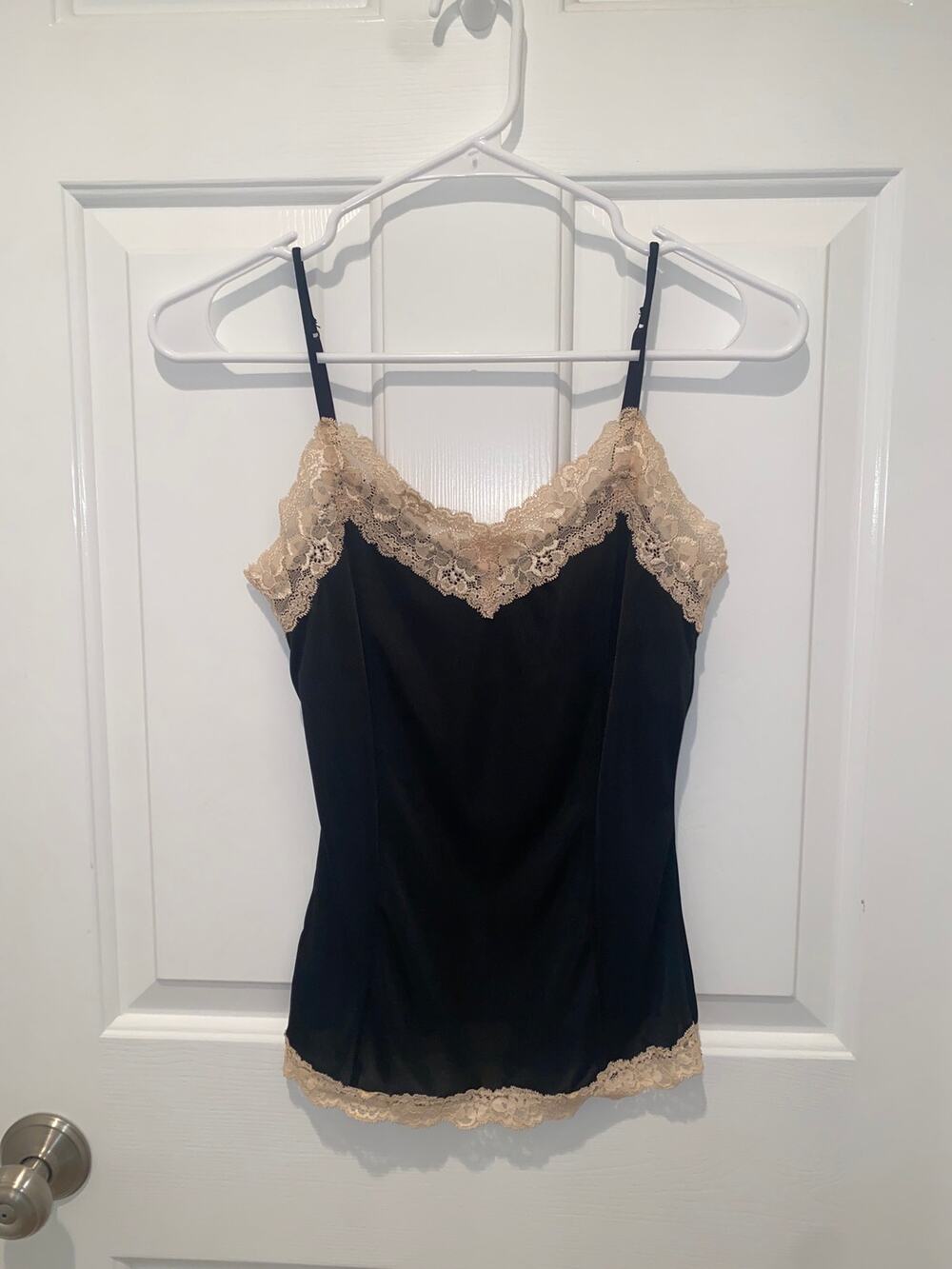 Victoria's Secret Y2K Black Lace Stretch Cami Camisole Spaghetti Strap Size XS